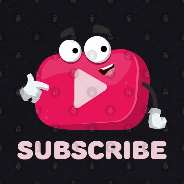 cartoon video player vlog icon subscribe by VizRad